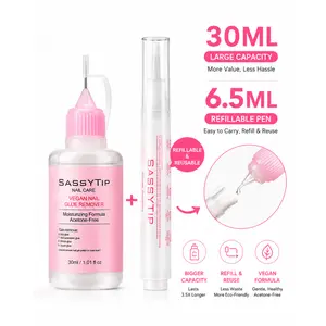 SASSYTIP New Nail Glue Remover Pen, Nail Glue Remover For Press On Nails, Click&Remove Pen Design, For Fake Nails Debonder Adhessive Remover Acetone-free