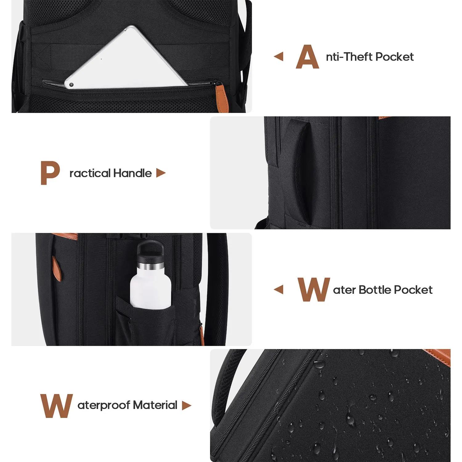 UKEIN 40L Expandable Travel Backpack for Men & Women Airline