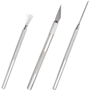 3Pcs Clay Ceramic Needle Tools Pottery Craft Tools Sculpture Feather Pin, Carving Knife and Needle Detail Tools for Pottery Modeling, Carving, Detail Processing