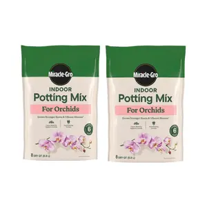 Miracle-Gro Indoor Potting Mix for Orchids - Coarse Blend for Fast Drainage, Feeds Up to 6 Months, 8 qt.