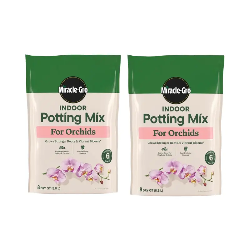Miracle-Gro Indoor Potting Mix for Orchids - Coarse Blend for Fast Drainage, Feeds Up to 6 Months, 8 qt.