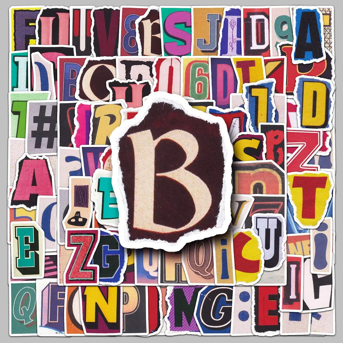 Letter & Number Pattern Sticker, 100pcs/set Cartoon Graffiti Sticker, Waterproof Self Adhesive Decor Paper for Gift Greeting Card & Water Bottle & Bag