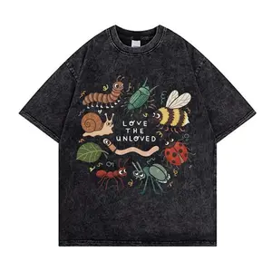 Love The Unloved Insects Animal Vintage Washed T-Shirt, Colorful Streetwear Tee