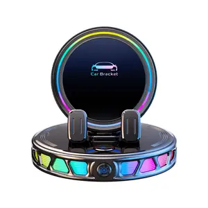 Car phone holder with Colorful Breathing Atmosphere Light, suitablefor car navigation in-car dashboard,horizontaland vertica screen adjustment angle, suctioncupfixed non-slip mobile phone holder suitable for iPhone and Android,father's day gift