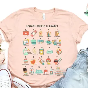 School Nurse t shirt, Alphabet Funny Nurse Tshirt, School Nurse Shirt for Work 4