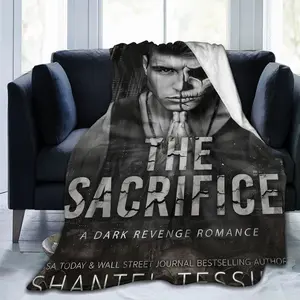 Shantel Tessier's Dark Revenge Romance Theme Flannel Blanket, warm and comfortable for living room, office, sofa, and travel, multi-functional.