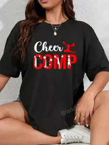 100% Cotton Cheer Comp Day Cheerleader Competition Day Cheerleading T-Shirt
