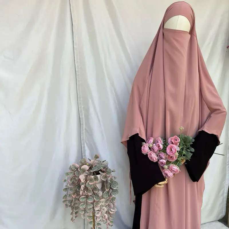 Long pink khimar