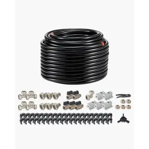 VEVOR Air Compressor Line Kit, 200FT x 3/4", HDPE-Aluminum Compressed Air Piping System, Leak-Proof & Easy-to-Install, Compressed Air Line Tubing Kit for Garages Workshops, BlackSummervibes