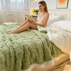 Comfortable Striped Plush Blanket, Ultra-Soft Microfiber Nap Cover, Multiple Colors, King/queen Size, Ideal for Travel & Camping