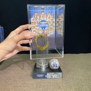 1990-2025 American Baseball Champion Trophy Set With Display Case Fan Gift, Perfect for Collectors and Sports Enthusiasts