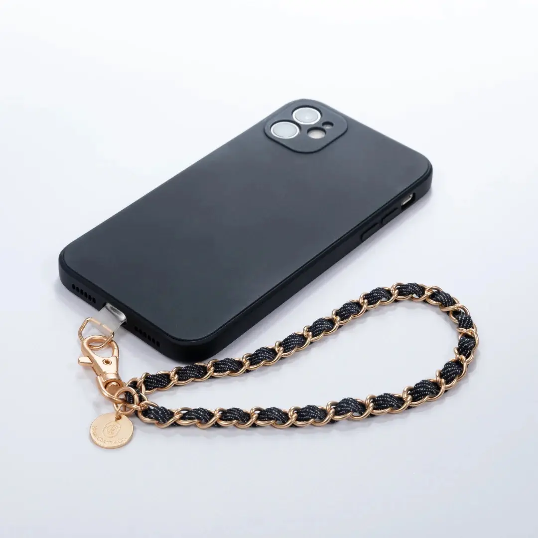 Dark Denim x Matte Gold Phone Wristlet