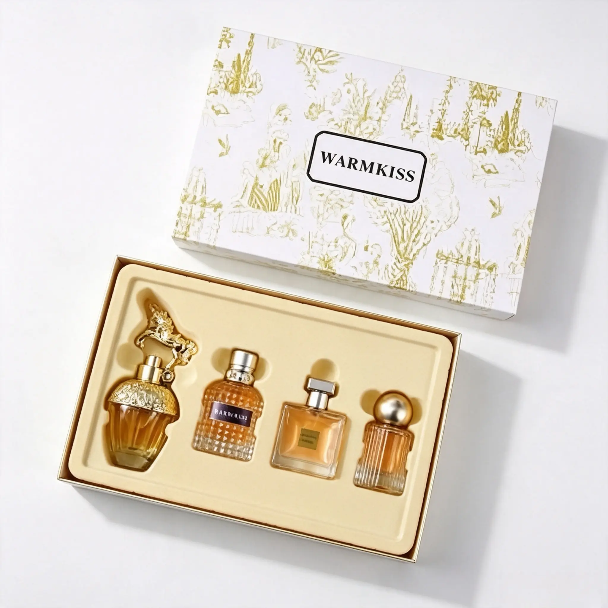 Warmkiss Women's Perfume Gift Set - 4 Eau de Parfum Fragrances (50ml + 30ml x2 +25ml) with Floral & Fresh, Vanilla Notes, Long-Lasting Mini Perfumes, Ideal Birthday Gift for Women
