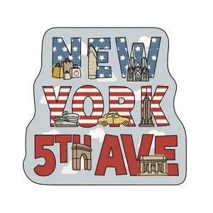 Fifth Avenue - 3D Wooden Souvenir Magnet Custom New York City Iconic 5th Ave Design Durable Eco-Friendly Gift