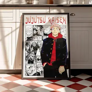 Jujutsu Kaisen Yuji Itadori Digital Print, Itadori Character Print, Manga Room Decor, Anime Wall Art( Unframed - Print Only )