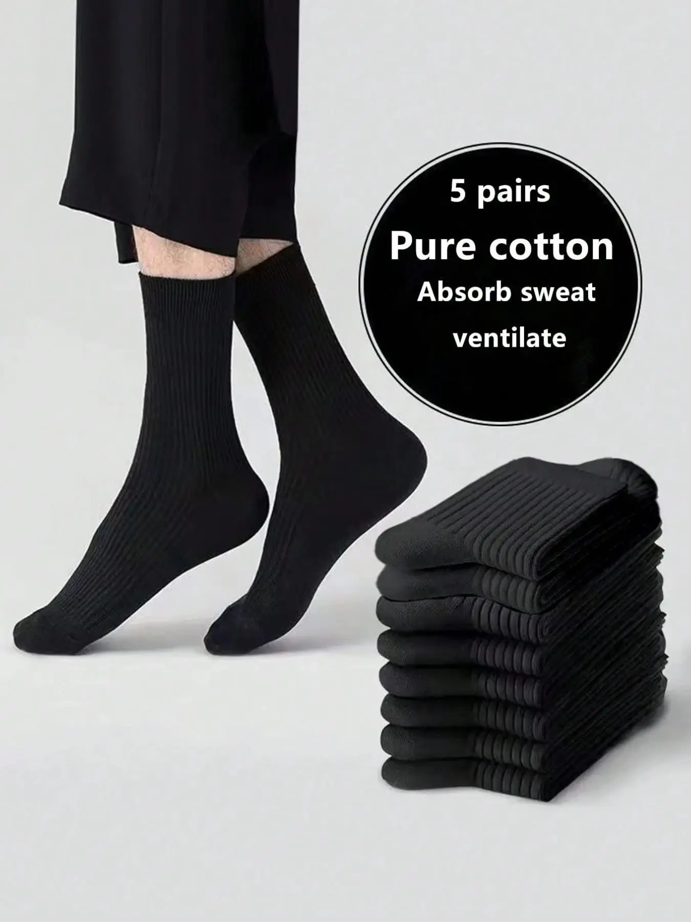 5 Pairs Women's Striped Mid-Calf Socks, Knitted Socks, Unisex Long Socks, All-Season, Comfortable Soft, Casual Campus Sports Socks