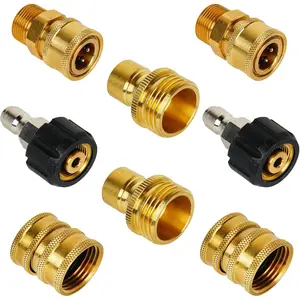 Pressure Washer Quick Connect Kit, M22 to 3/8" Quick Connect, Pressure Washer Adapter Set, M22 14mm Quick Connect Swivel Fittings, 3/4" to Quick Release