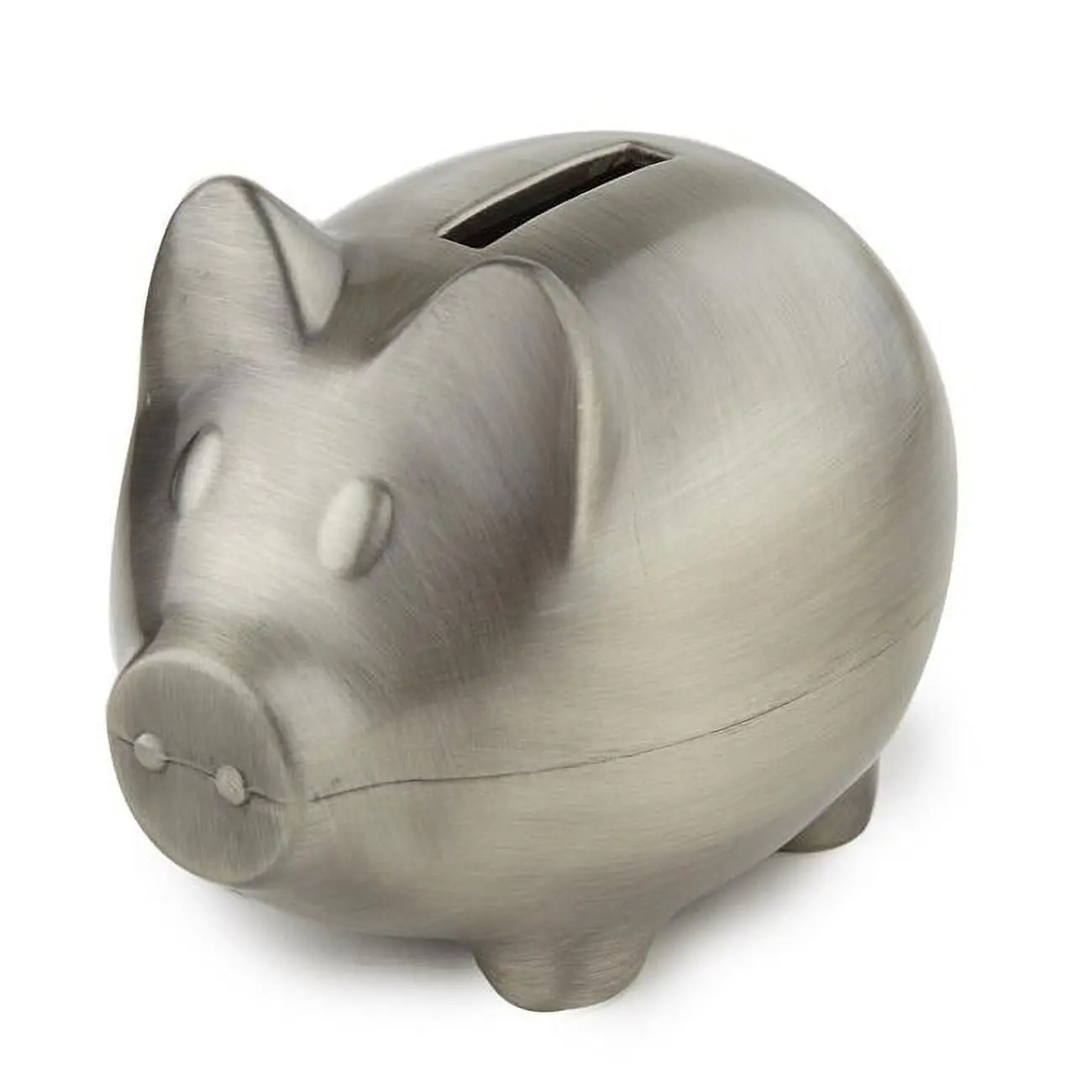 Jiallo 80035 Antique Plain Pewter Finish Piggy Bank - Home Decor, Wall-Mountable Gift for Home Supplies