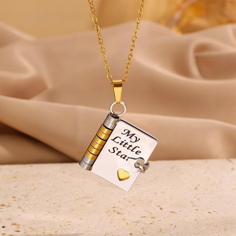For Daughter the "My Little Star" book-shaped necklace - an excellent gift choice for the graduation season. Crafted from rust-resistant 316 stainless steel, it is a meaningful graduation gift for your daughter