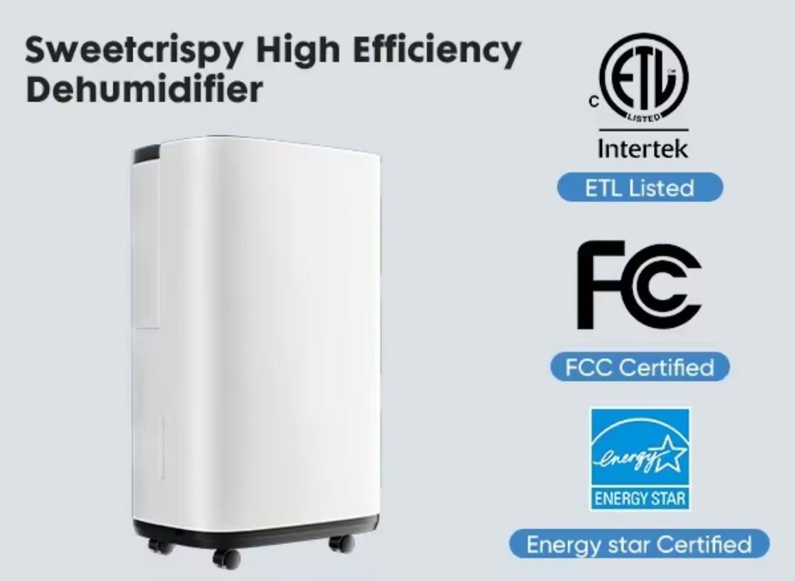 Crafted Comforts Dehumidifier 50 Pint Portable Dehumidifier for Basement, Bedroom, and Large Room with Drain Hose