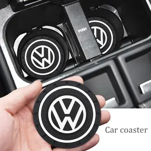 Volkswagen Car Cup Holder Anti-Slip Mat Set, 1/2 Pieces, Essential Automotive Accessory, Model Xinghao, No Ca Prop 65 Warning, Car Accessories