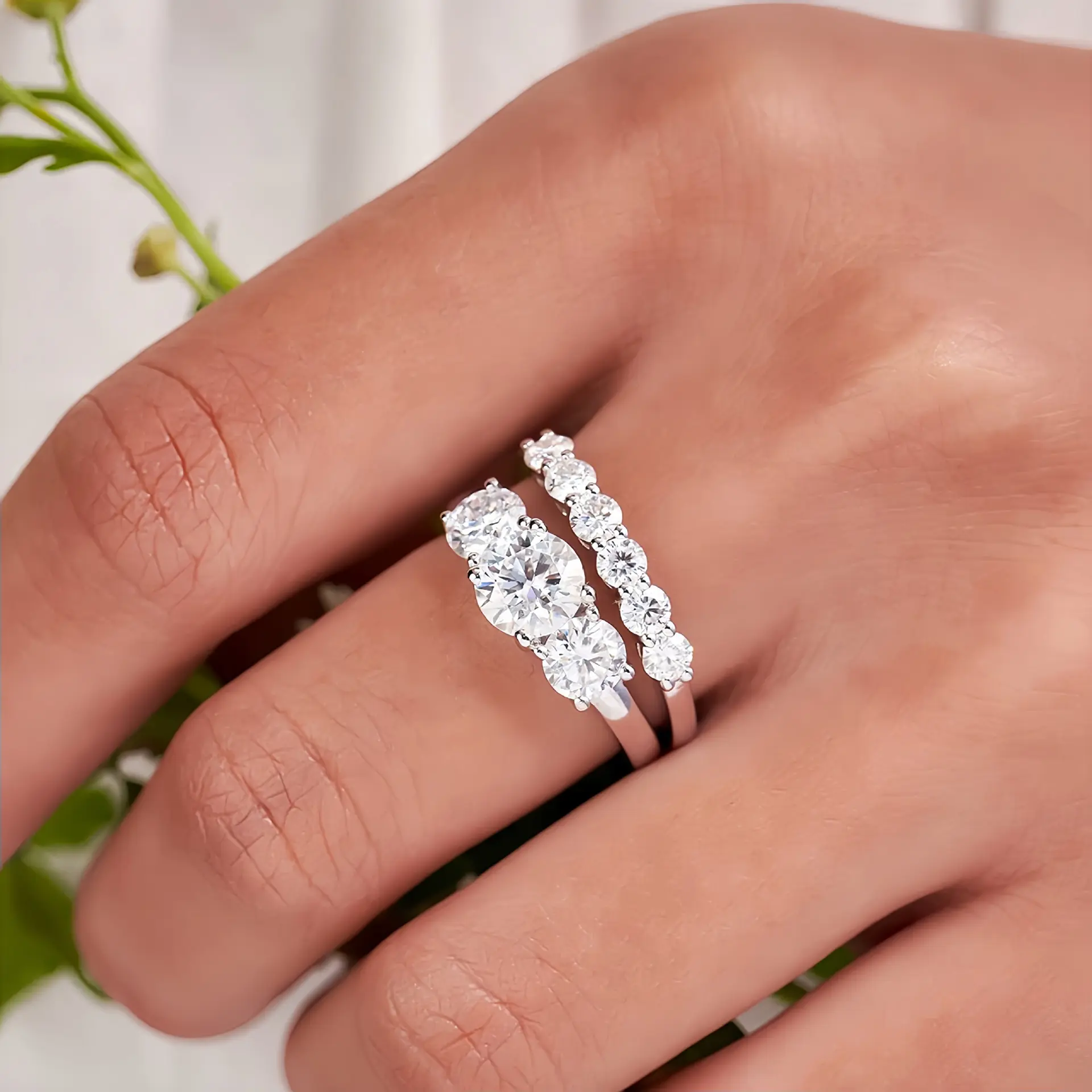 Seven Princess Diamond Ring+Three Lives