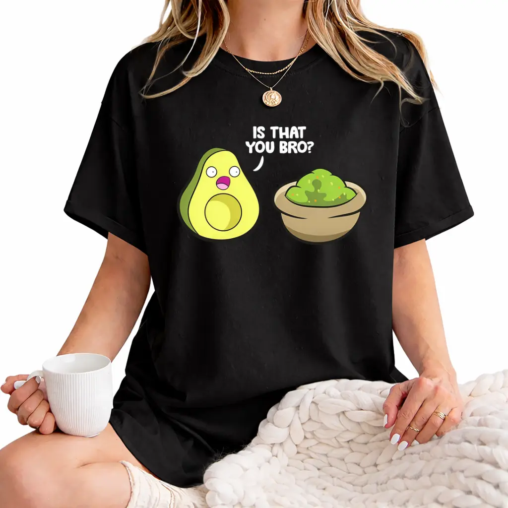 Unisex Avocado Graphic T-Shirt | 100% | Casual Round Neck | 'IS THAT YOU BRO?' Print | Machine Washable & Dry Clean Safe | All-Season Comfort Fit, Avocado Gifts Apparel Cotton