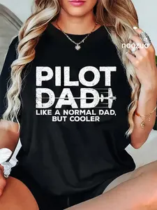 100% Cotton Unisex Funny Pilot Art For Dad Men Aviation Airplane Aircraft Pilot T-Shirt Casual Top