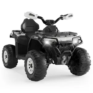 12V Kids Ride On ATV Car with Parent Remote, Off-Road 4 Wheeler w/ Suspension, LED Flag, Bluetooth, USB, Music & Lights
