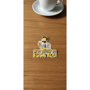 Funny 3x3 Waterproof Decal | Simpsons-Inspired Humor | Laptop, Water Bottle, Car Sticker