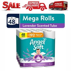Angel Soft Toilet Paper with Fresh Lavender Scented Tube, 48 Mega Rolls Sheets Pack