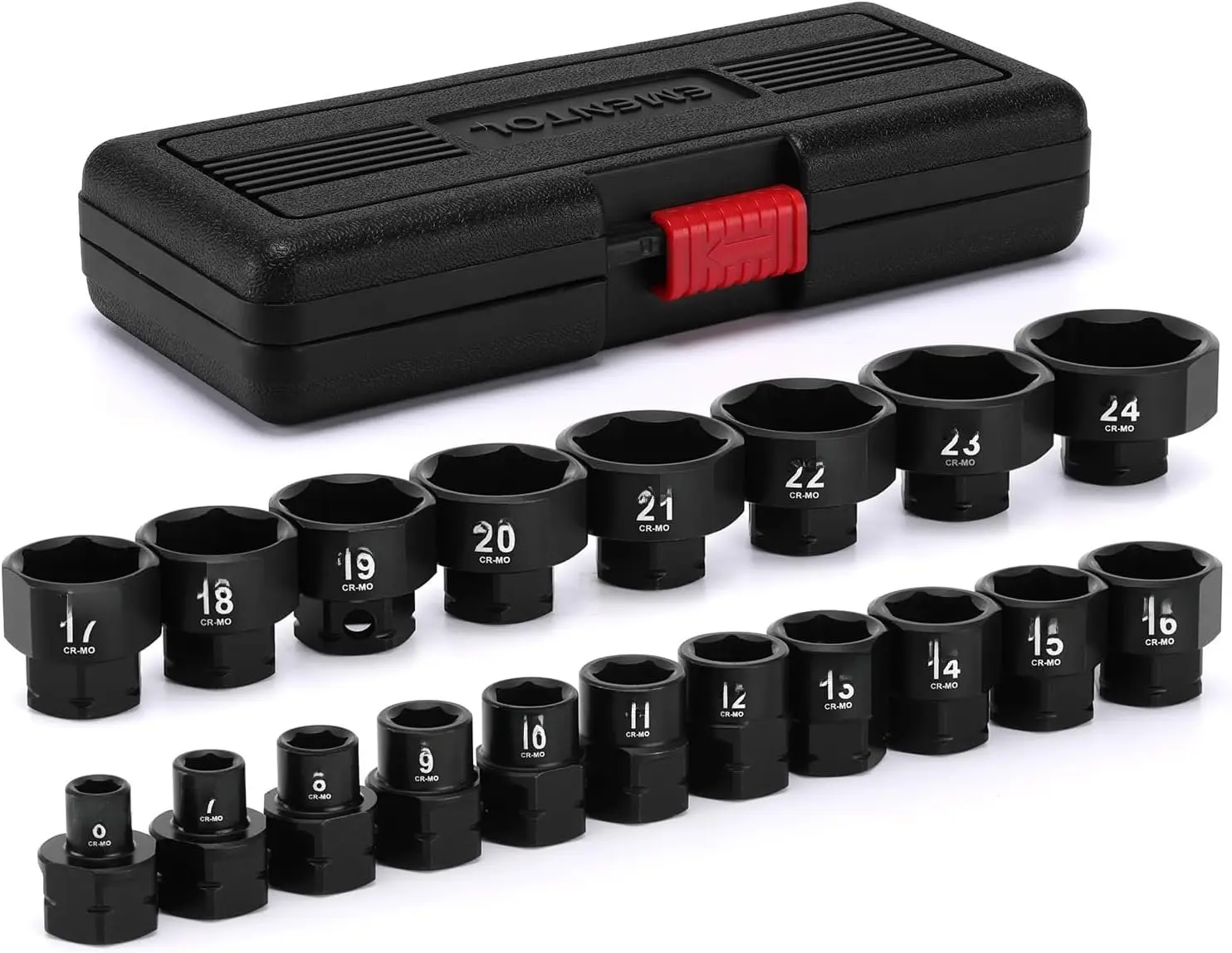 19-Count 3/8" Drive Low Profile Nano Impact Socket Set, Metric Stubby Sockets (6mm-24mm), CR-MO Steel, Impact Grade for Tight Spaces Applications