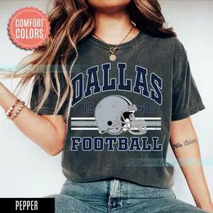 Dallas Football Vintage Style T-Shirt, Dallas Football Shirt, Cowboy T-Shirt, Dallas Shirt, Football Shirt, Dallas Fans Streetwear Casual Round Neck Cotton Crewneck Shortsleeve Clothe Menswear Tops Man Tshirt T-Shirt