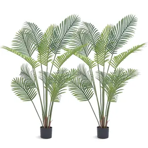 Spring new arrivals Artificial Palm Tree, 5 FT Tall Faux Plant, Secure PE Material & Anti-Tip Tilt Protection Low-Maintenance Plant, Lifelike Green Fake Tree for Home Office Warehouse Decor Indoor Outdoor