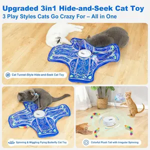 Rechargeable Touch-Activated Hide and Seek Interactive Cat Toys for Indoor Cats – Engaging Automatic Kitten Toys for Bored Adult Cats