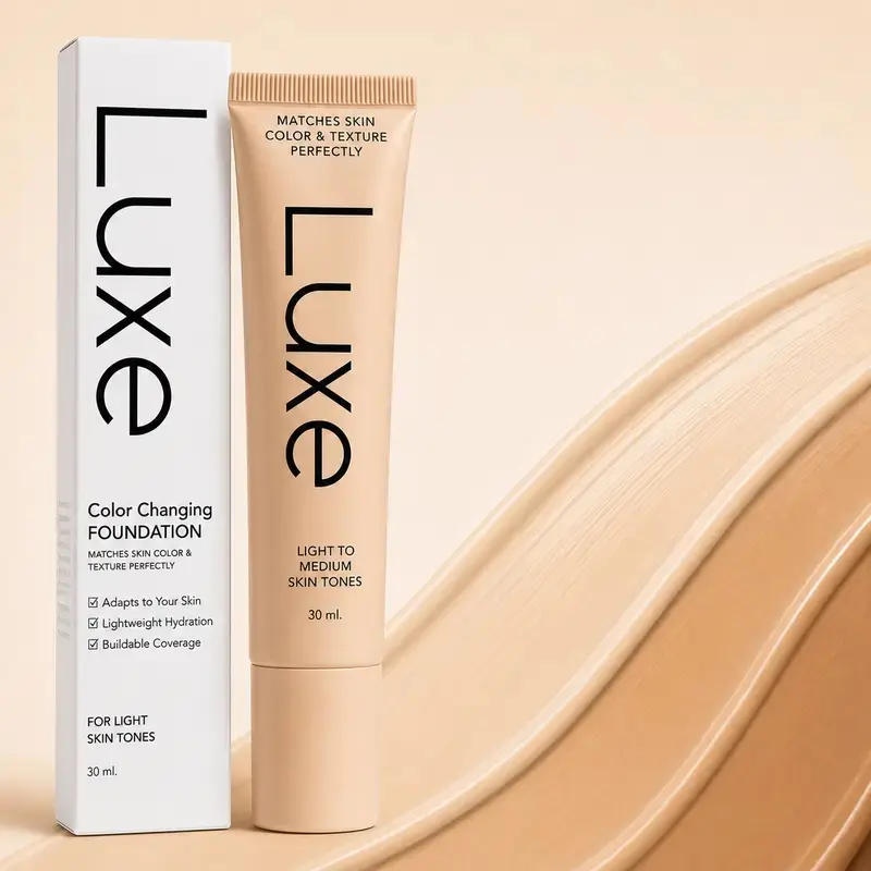 Color Changing Foundation, Skin Tone Matching Liquid Makeup with Lightweight Buildable Coverage, Natural Dewy Finish & Blendable Formula for Everyday Makeup Routine
