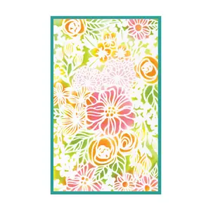 Sizzix A5 Stencil 4PK  Buildables Botanicals #1 by Vicki Boutin