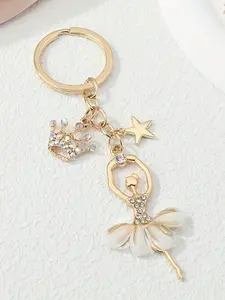 Royal Ballet Keychain, Elegant Crown Floral Design, Perfect Birthday Gift for Dancers, Performers, Nobility, Daily Use, Party Favors