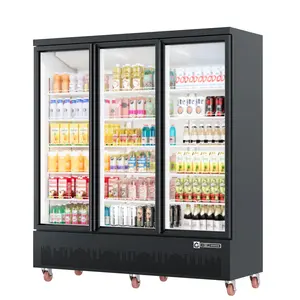 Garvee 56.5 Cu.Ft. Commercial Display Refrigerator, 3 Glass Door Merchandiser Beverage Refrigerator, Adjustable Shelve, Upright Beverage Fridge with Fan Cooling for Restaurant, Grocery Stores, Bar