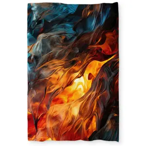 MWW C1DCTXLWDKSNUH Crystallized Fire Blue Twin Size Extra Long Duvet Cover - Elegant Home Decor