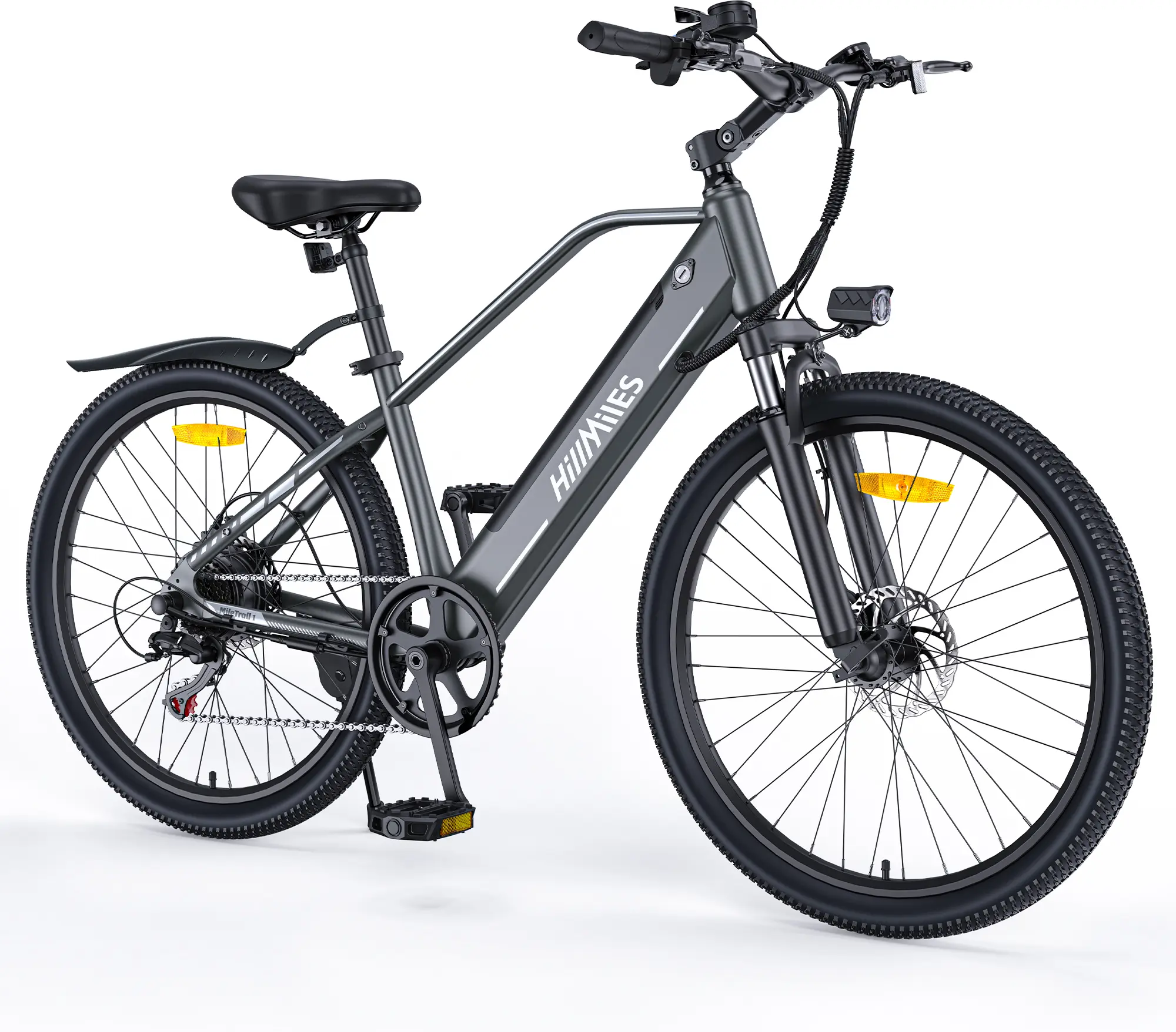 HillMiles MileTrail 1 Electric Bike for Adults | 26" Mountain E-Bike with 700W Motor | 468Wh Removable Battery | 20MPH & 62 Miles Range | Torque Sensor | Hydraulic Disc Brakes | Adjustable Handlebars Manufacturer Warranty,UL 2849 Certified