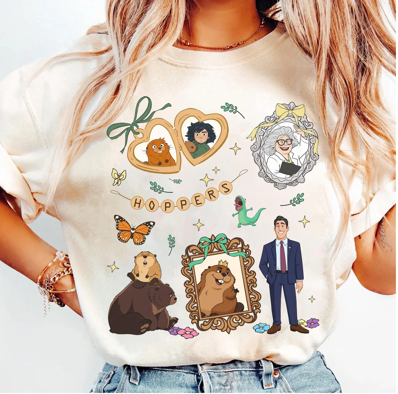 Coquette Bow Hoppers Shirt, Hoppers Characters Shirt, Cartoon Movies Shirt, Family Matching, Vacation Family Shirt