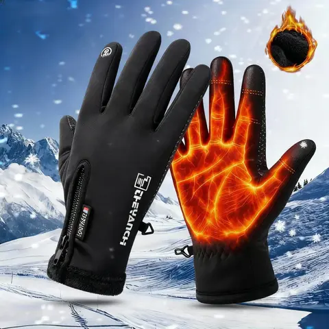 Outdoor Winter Gloves, Touchscreen andWindproof Full-Finger Gloves for Sports, Travel,and Daily Activities,Men's And Women's Fleece Gloves