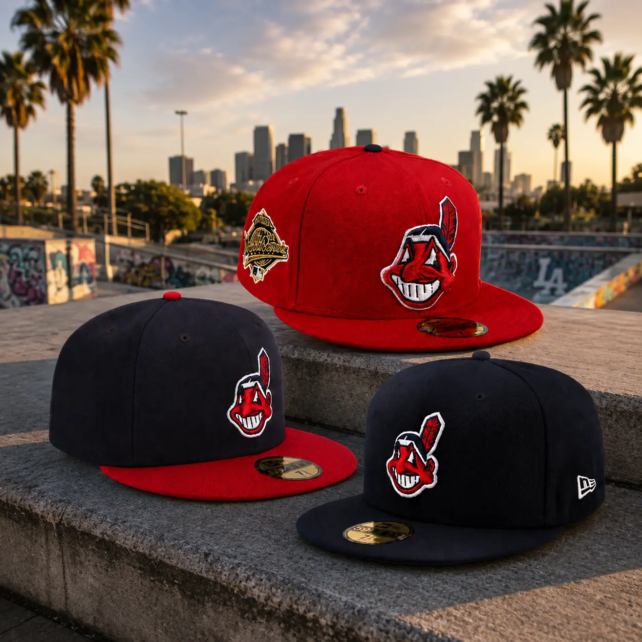 New Era Cleveland Baseball Fitted Cap – 59FIFTY Flat Brim Embroidered Sports Hat
