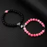 【Black Friday】Magnetic Heart Charm Beaded Bracelet, Fashionable Couple Bracelet for Women & Men, Matching Heart Bracelets, Trendy Versatile & Exquisite Jewelry as a Birthday Gift, Heart-Shaped Bracelet, Bracelet with Pendant