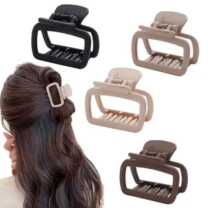 4PCS Matte Hair Claw Clips Set – Strong Hold Rectangle Hair Clips for Thick Hair, Easy Updos for Daily Wear, Work, Travel & Casual Looks