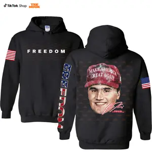 CharIie Kirk Freedom Hoodie, MAGA Inspired Sweatshirt, Patriotic Graphic Pullover Hoodie, Unisex Streetwear Casual Style