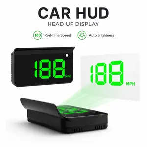 2026 New GPS Car Head-Up Display HUD Digital Speedometer Real-Time Speed Display MPH Speed Meter Overspeed Alert Driving Assistant Odometer for Cars Trucks and Motorcycles