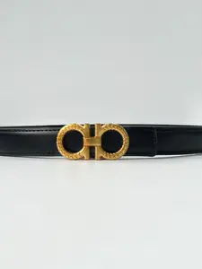 Women's Fashion Minimalist High-End PU Belt, No Drill Required, Versatile Commuter Waistband, All Seasons, Letter Pattern