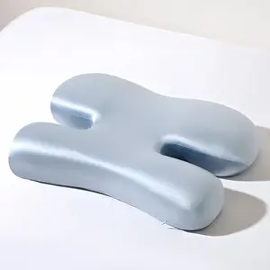 [Super Soft Beauty Pillow] H Shape Beauty Pillow | Slow-Rebound with Ice Sliky Fiber Fabric, Side Sleeping, Face and Neck Protection, Wash Machine Zippered Satin Cover, Perfect Design For Sleep